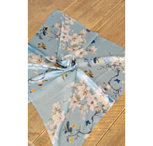 Sjaaltje bloemenprint - lichtblauw