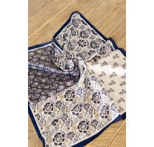 Sjaaltje bloem-paisley - marine/bruin