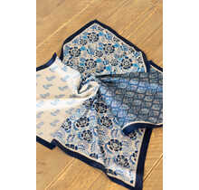 Sjaaltje bloem-paisley - marine/lichtblauw