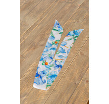 Sjaal smal - bloem blauw