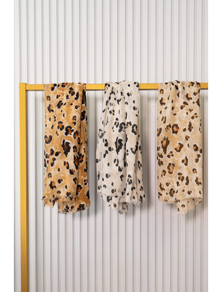 Sjaal panter - beige/bruin