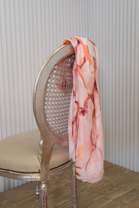 Sjaal grote bloem - roze/rood