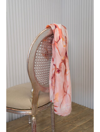 Sjaal grote bloem - roze/rood