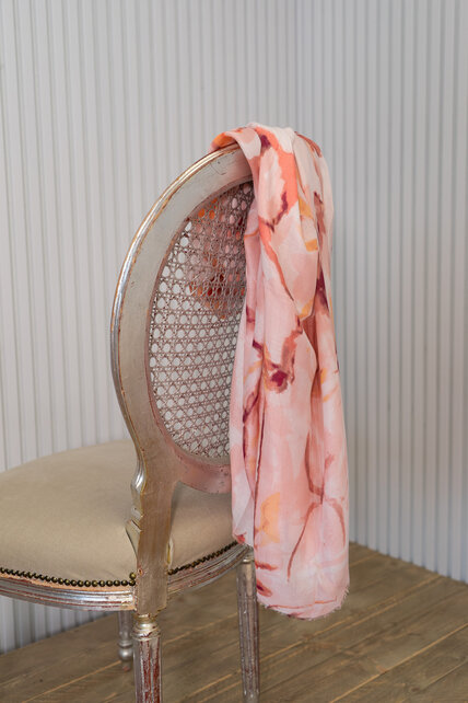 Sjaal grote bloem - roze/rood