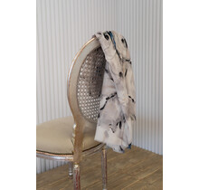 Sjaal grote bloem - beige/grijs