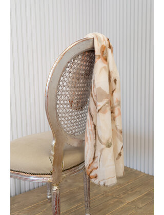 Sjaal grote bloem - beige tinten