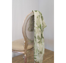 Sjaal grote bloem - groentinten