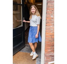 Rok Veronie - print lichtblauw/wit