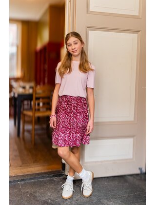 Rok Veronie - print bordeaux/wit