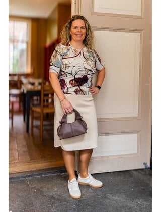 Shirt Coby - print offwhite/bordeaux