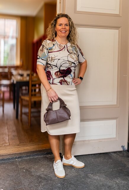 Shirt Coby - print offwhite/bordeaux