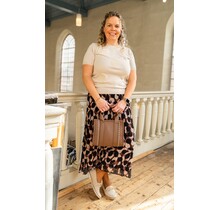 Rok plissé kort model - dessin zwart/beige