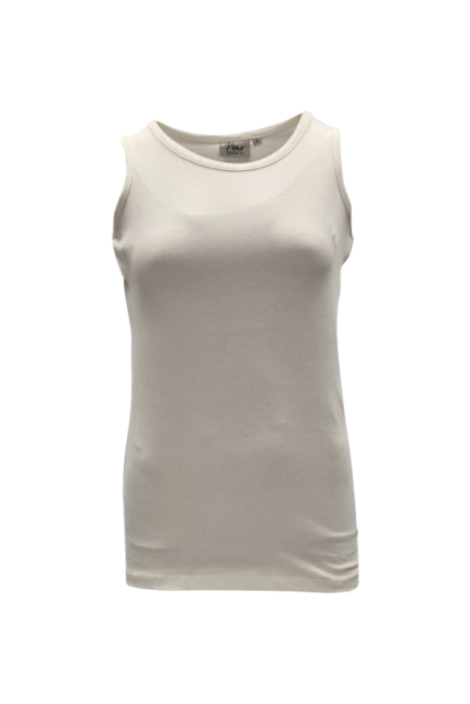 Dames shirt Loes picotrandje zonder mouw - wit