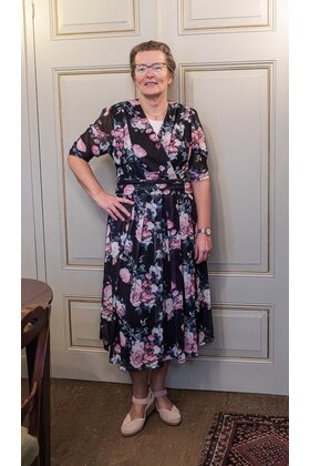 Jurk Astrid - zwart/oudroze