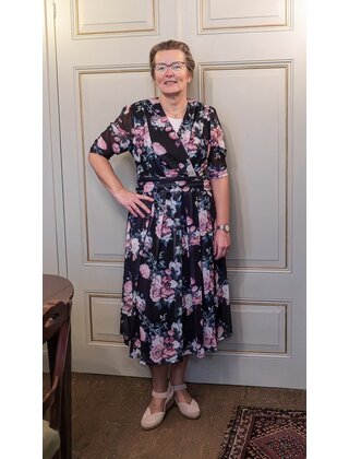 Jurk Astrid - zwart/oudroze