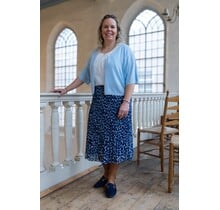 Rok plissé kort model - dessin lichtblauw/donkerblauw