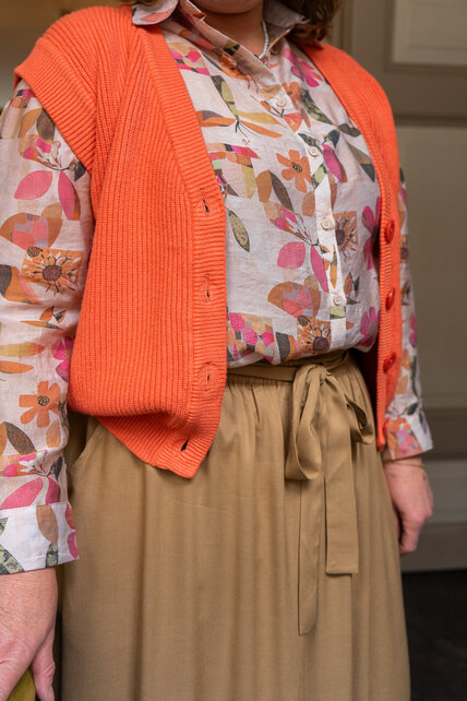 Blouse Lucy - beige/roze