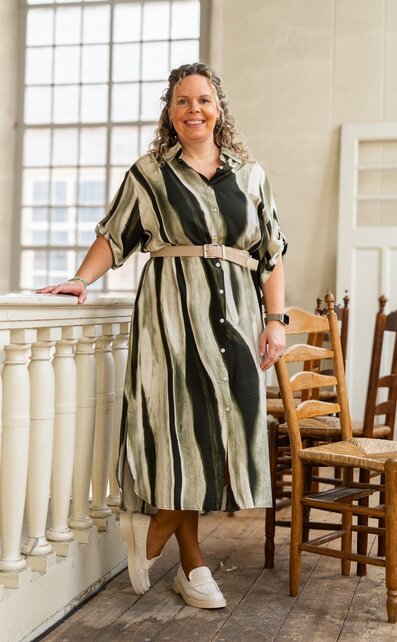 Jurk Hilde - saliegroen