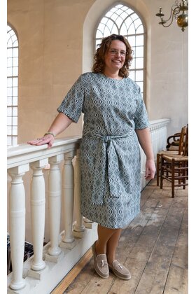 Jurk Amelia - print saliegroen