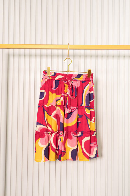 Rok Veronie - print roze/geel