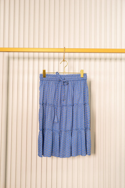 Rok Veronie - print lichtblauw/wit