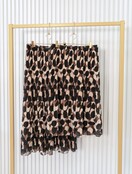 Rok plissé kort model - dessin zwart/beige