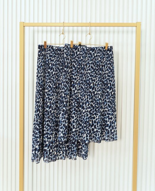 Rok plissé lang model - dessin lichtblauw/donkerblauw