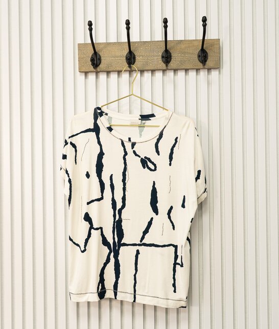 Shirt Coby - print offwhite/marine
