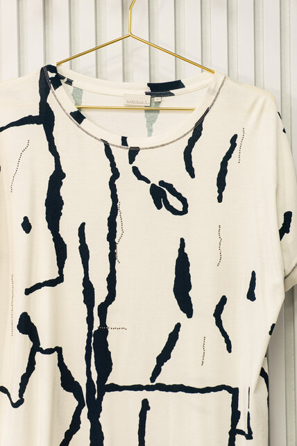 Shirt Coby - print offwhite/marine