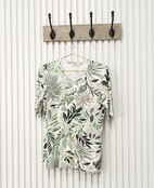 Shirt Coby - bladprint mintgroen