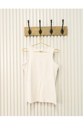 Dames shirt Loes picotrandje zonder mouw - wit