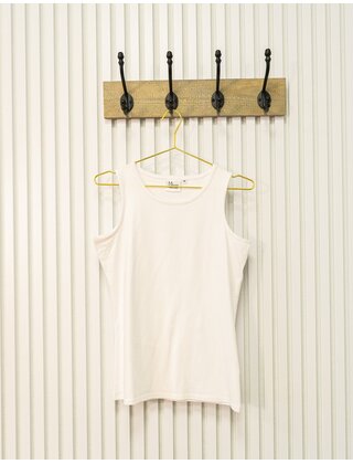 Dames shirt Loes picotrandje zonder mouw - wit