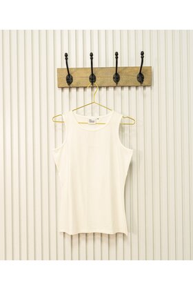 Dames shirt Loes picotrandje zonder mouw - offwhite