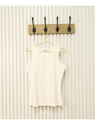 Dames shirt Loes picotrandje zonder mouw - offwhite