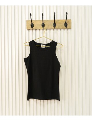 Dames shirt Loes picotrandje zonder mouw - marine