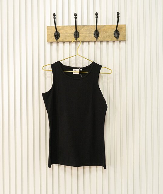 Dames shirt Loes picotrandje zonder mouw - marine