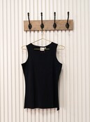 Dames shirt Loes picotrandje zonder mouw - zwart