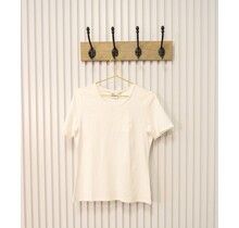 Dames shirt Suus picotrandje korte mouw - offwhite