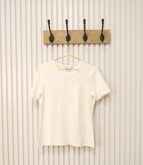 Dames shirt Suus picotrandje korte mouw - offwhite