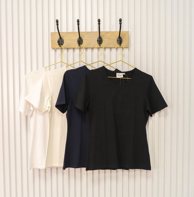 Dames shirt Suus picotrandje korte mouw - marine