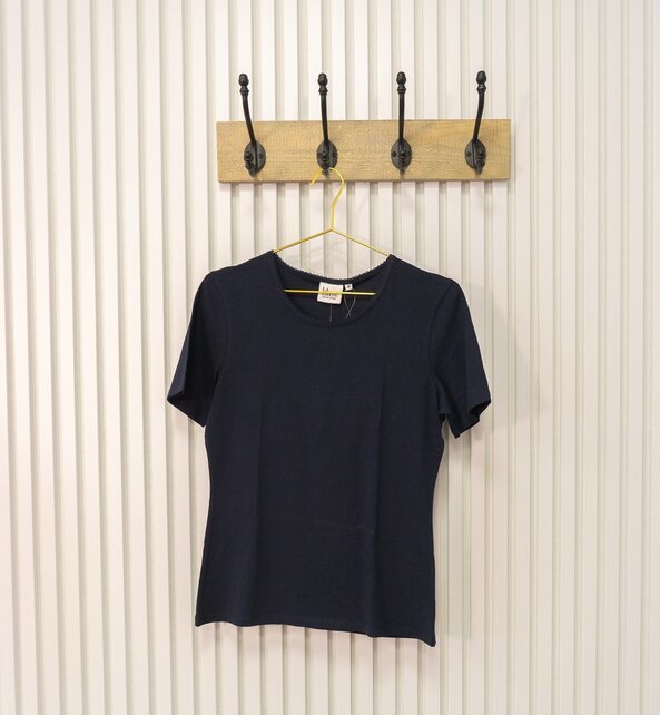 Dames shirt Suus picotrandje korte mouw - marine