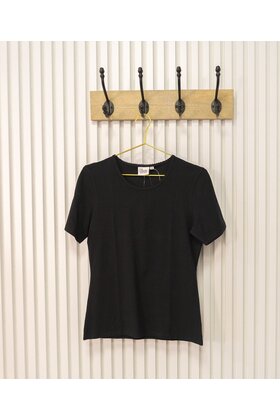 Dames shirt Suus picotrandje korte mouw - zwart