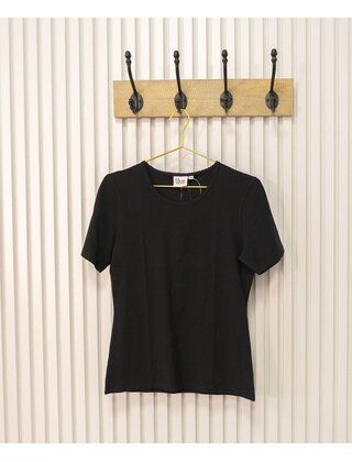 Dames shirt Suus picotrandje korte mouw - zwart