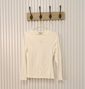 Dames shirt Suus picotrandje lange mouw - offwhite