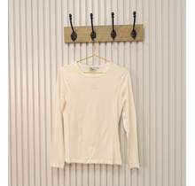 Dames shirt Suus picotrandje lange mouw - offwhite