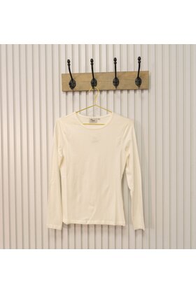 Dames shirt Suus picotrandje lange mouw - offwhite