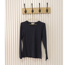 Dames shirt Suus picotrandje lange mouw - marine