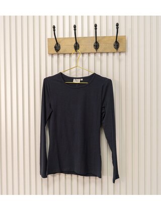 Dames shirt Suus picotrandje lange mouw - marine