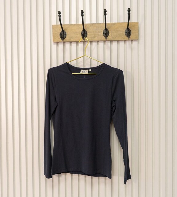 Dames shirt Suus picotrandje lange mouw - marine