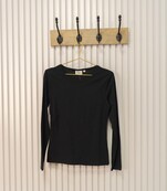 Dames shirt Suus picotrandje lange mouw - zwart